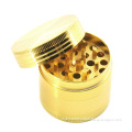 Free Sample Custom Zinc Alloy 52mm gold  color 4 Layer Herb Grinder